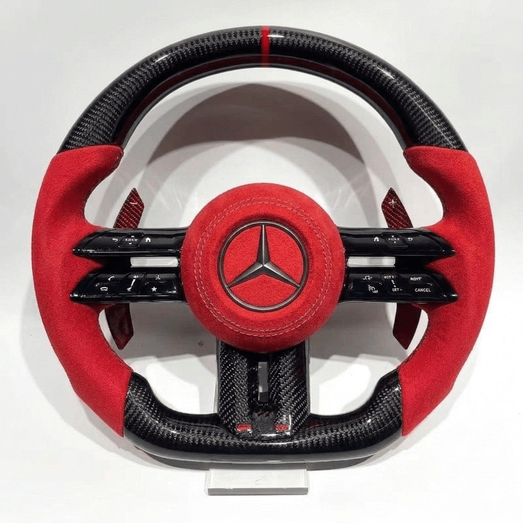 2024+ Mercedes Benz - Carbon Fiber Steering Wheel With Paddle Shifters