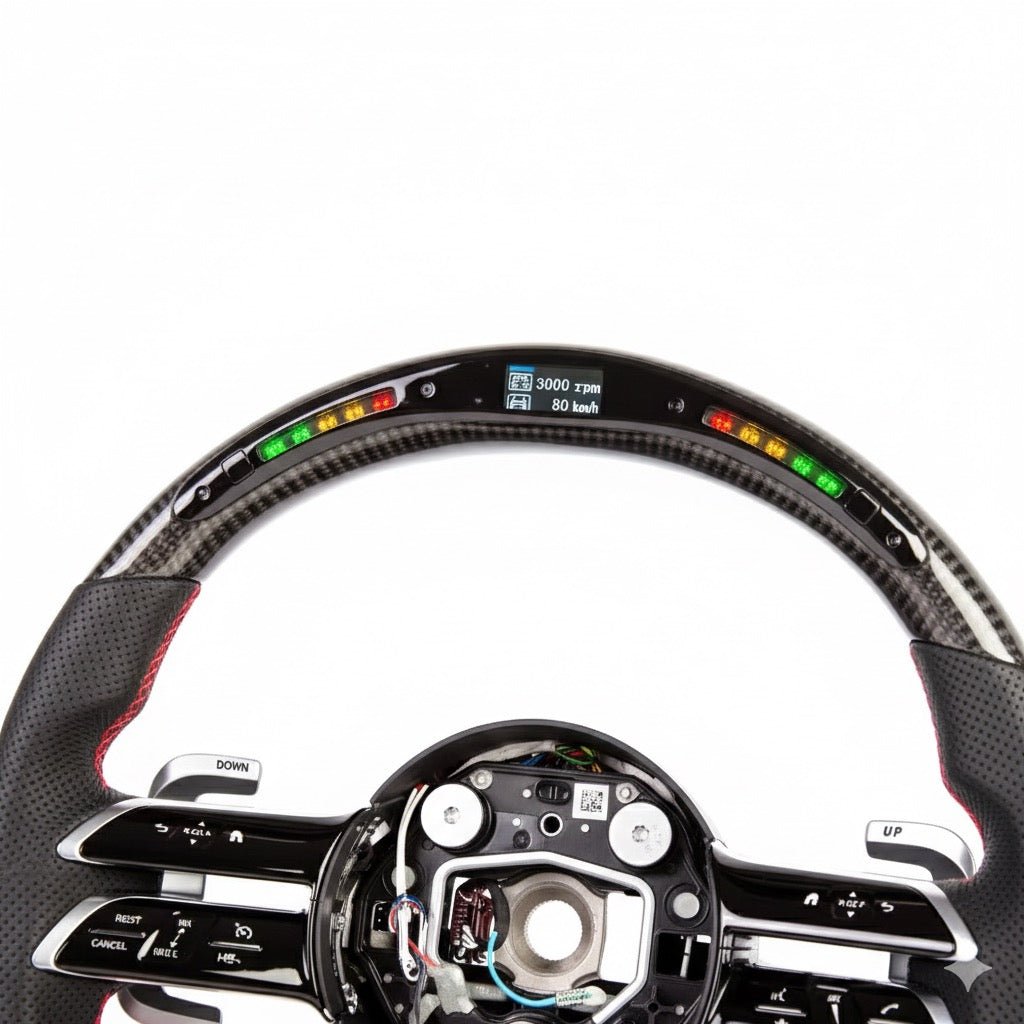 (2021-2025) Mercedes-Benz - Carbon Fiber Steering Wheel With Leather & Led Display - American Steering