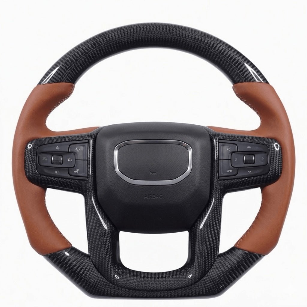 GMC - Carbon Fiber Steering Wheel With Leather Grips