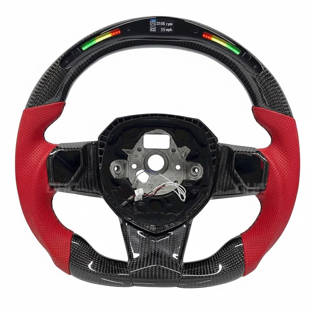 Lamborghini Aventador/S/SV/SVJ/Ultimae - Carbon Fiber Steering Wheel With Leather & Alcantara - American Steering