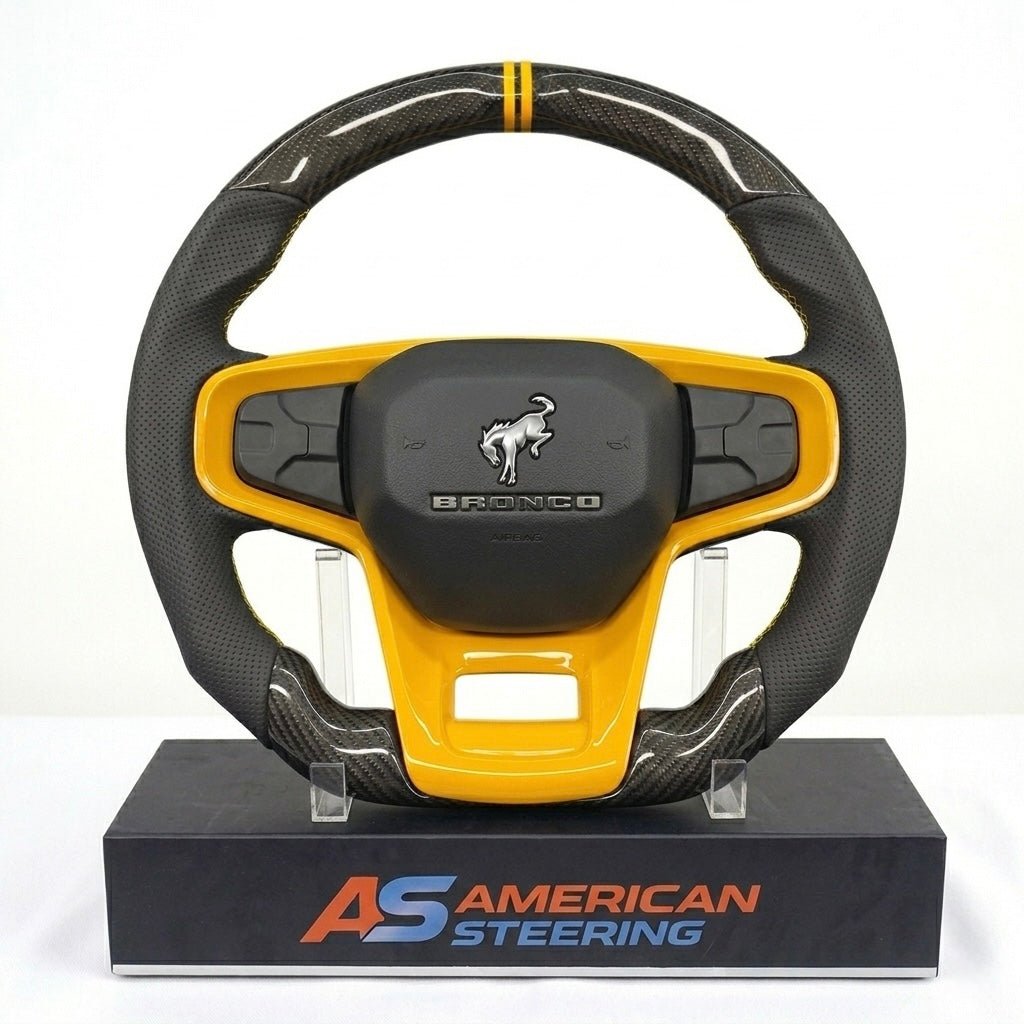 Ford Bronco - Carbon Fiber Steering Wheel With Leather Grips