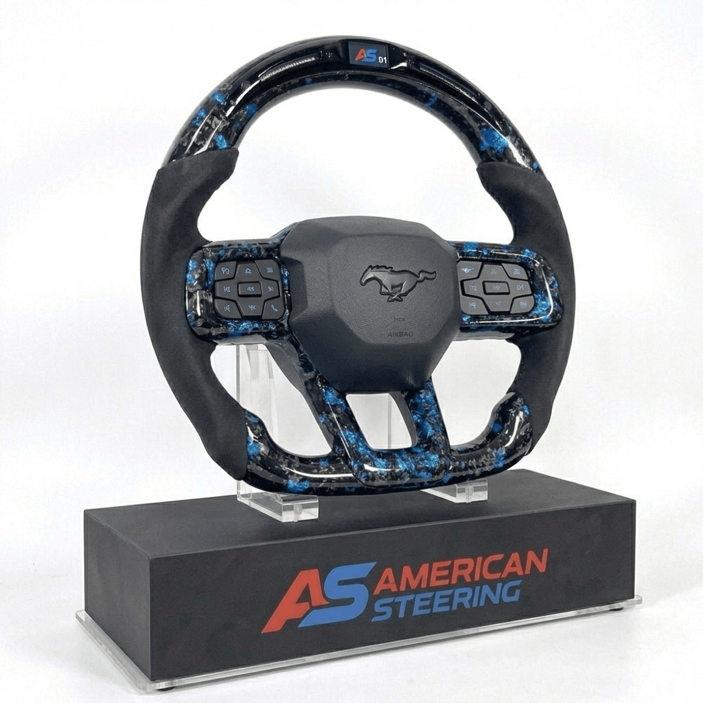 2024+ Ford Mustang - Reflective Forged Carbon Fiber Steering Wheel With Led Display