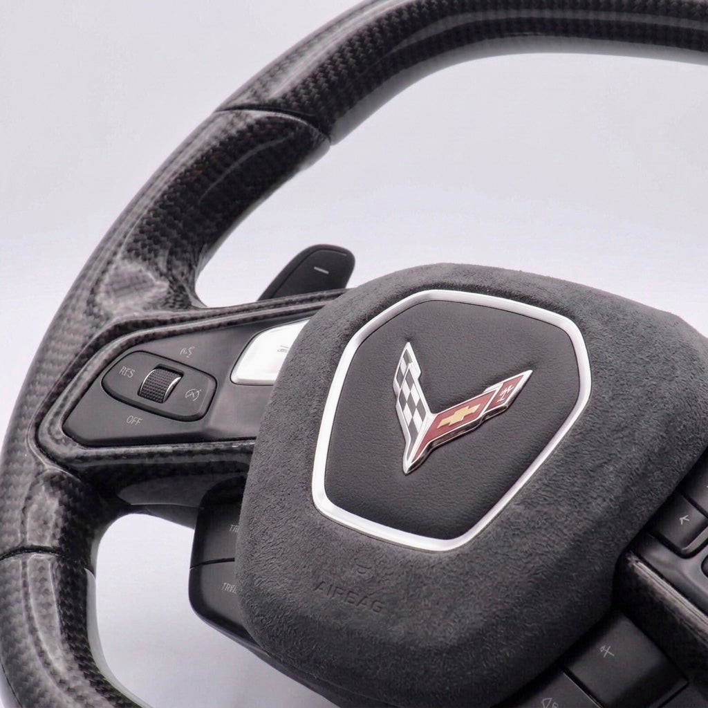 Chevrolet Corvette C8 - Full Carbon Fiber Steering Wheel With Alcantara
