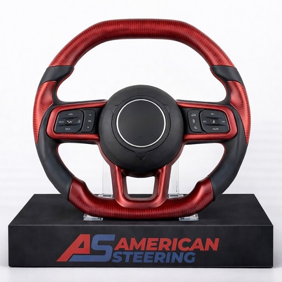 2018+ Jeep Wrangler - Red Carbon Fiber Steering Wheel