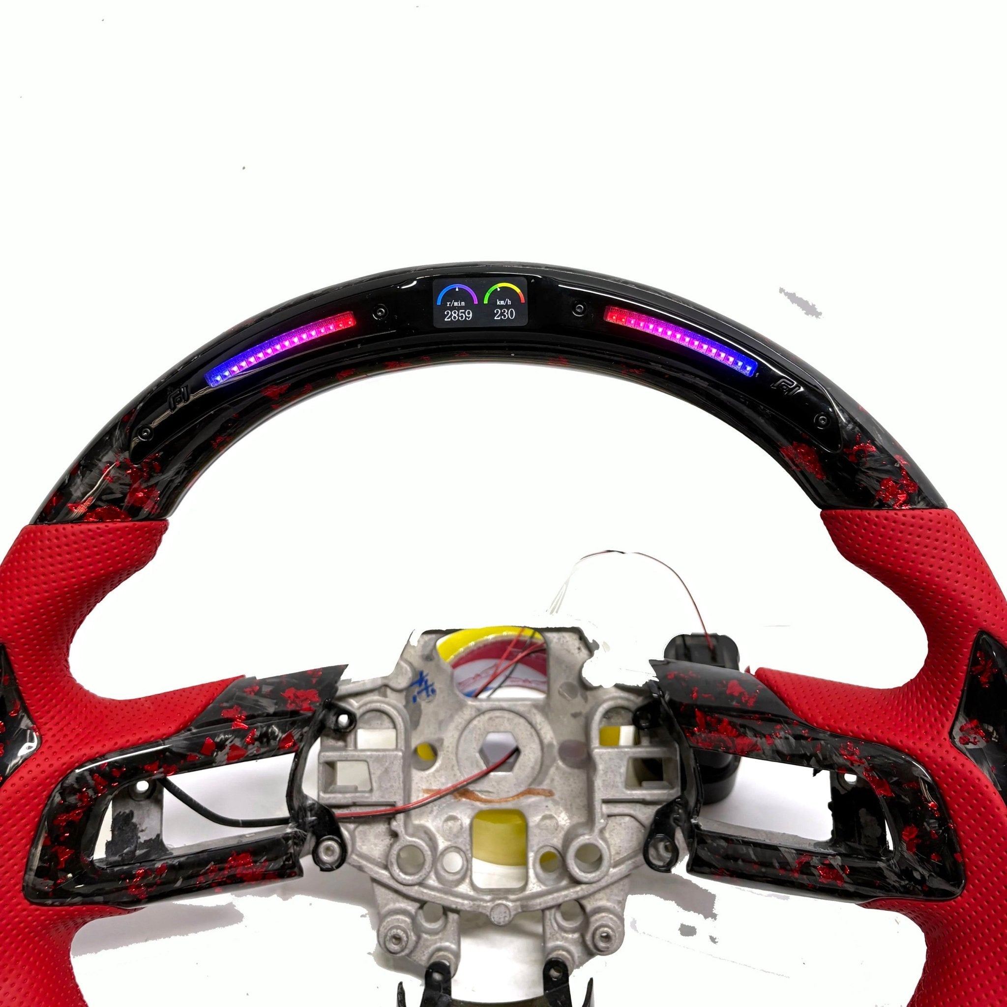 (2018-2023) Ford Mustang - Custom Forged Carbon Fiber Steering Wheel With Led - American Steering