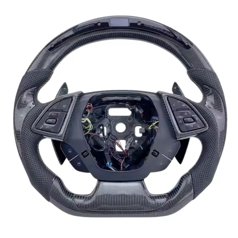 Carbon Fiber With LED Steering Wheel for Chevrolet Camaro & Corvette C7 (2016–2019)