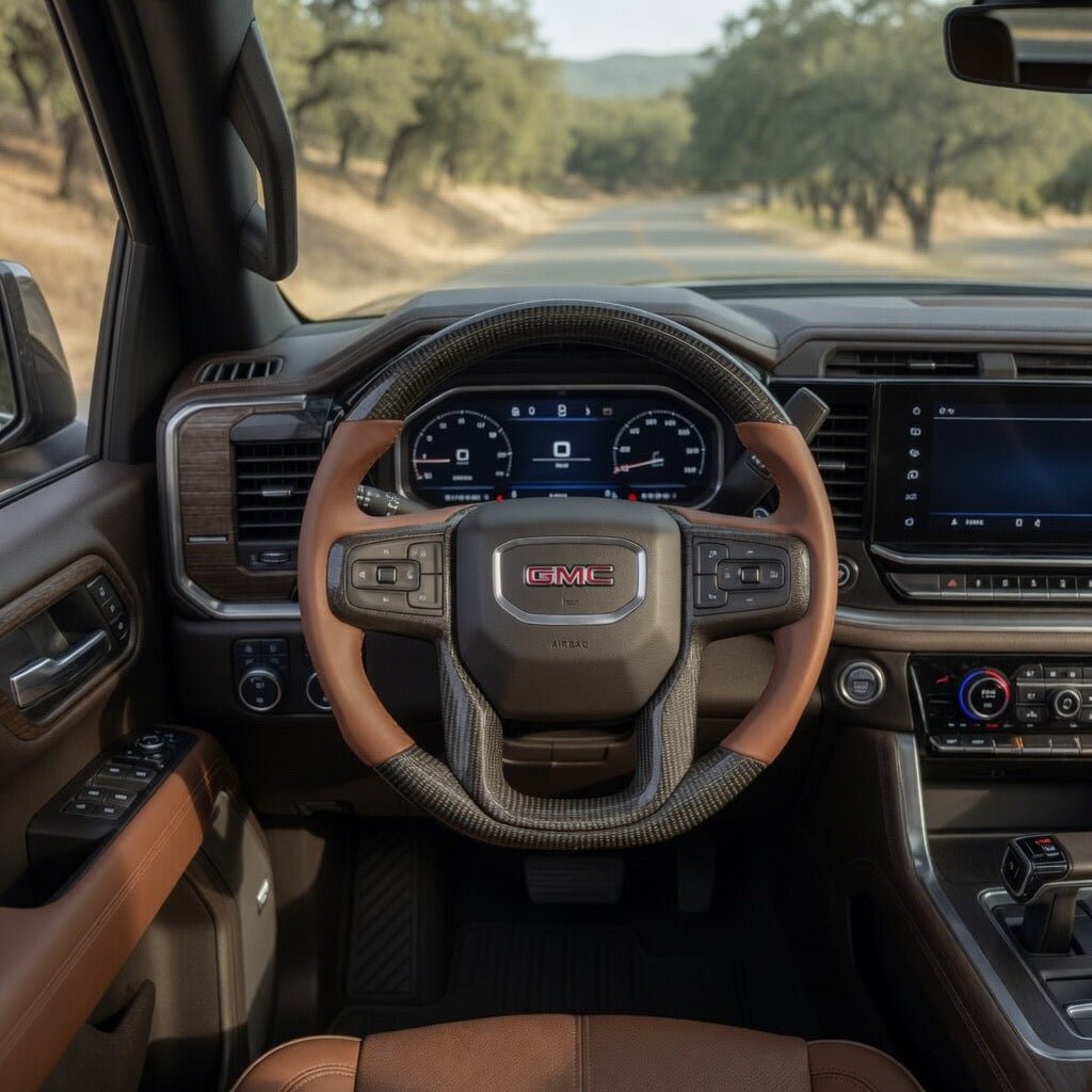 GMC - Carbon Fiber Steering Wheel With Leather Grips
