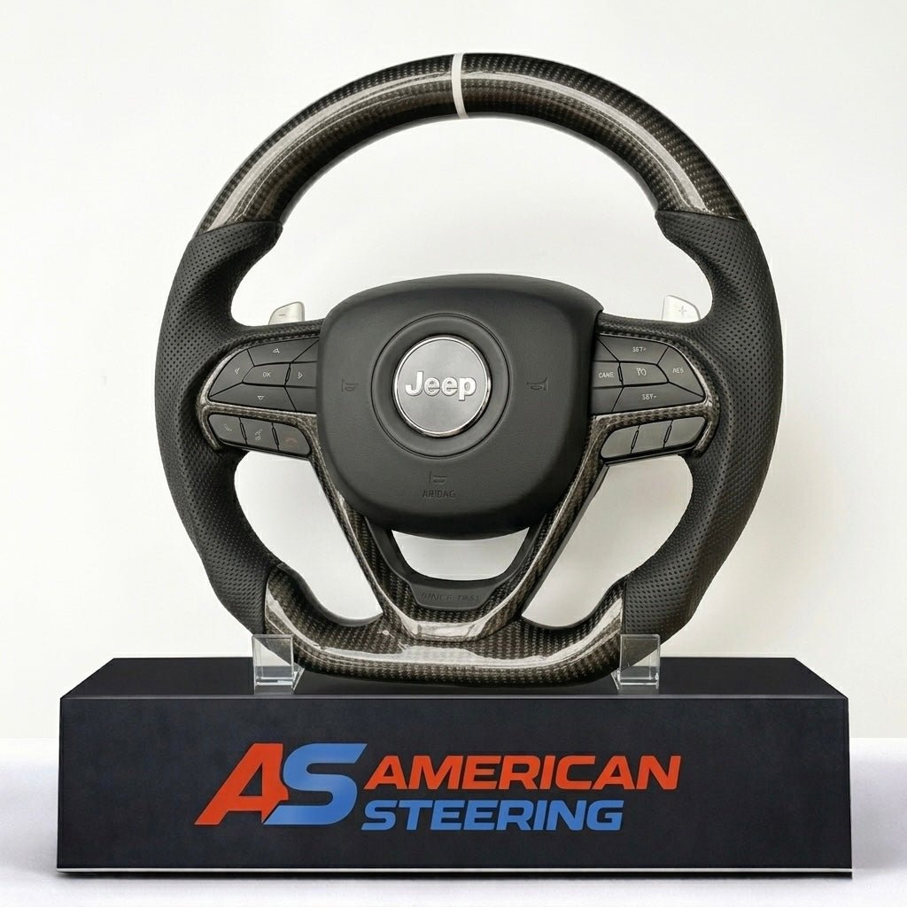 2016-2021 Jeep Grand Cherokee - Carbon Fiber Steering Wheel With Leather