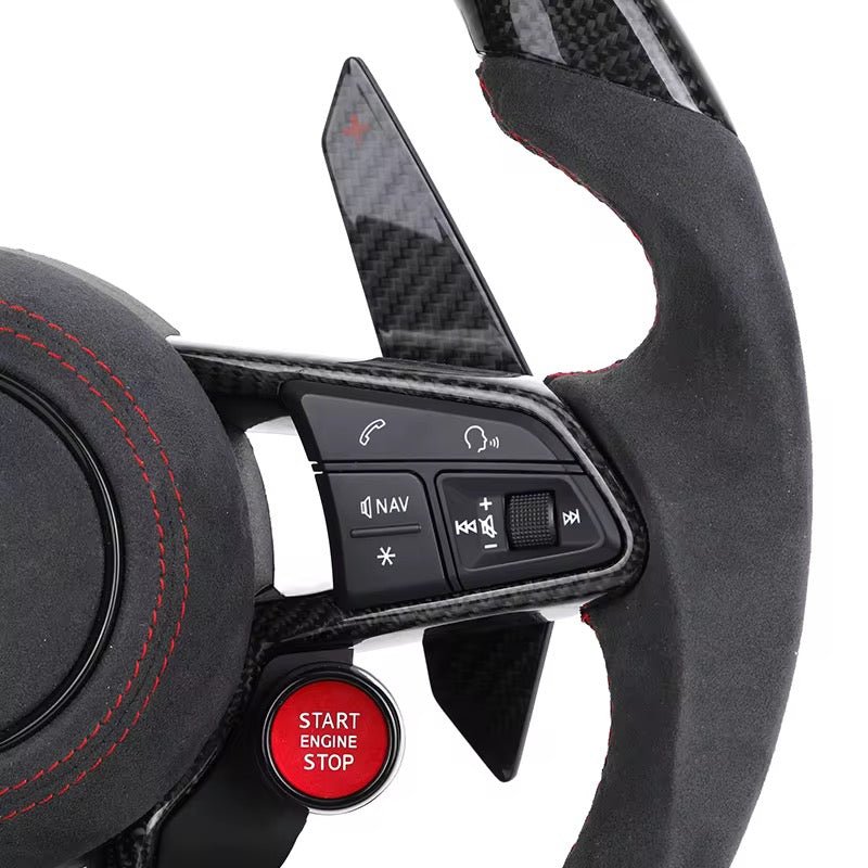Audi – Carbon Fiber Steering Wheel with Paddle Shifters & Alcantara (2017–2025)