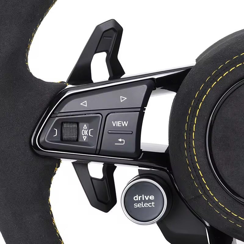 2017+ Audi S3/S4/S5/S7/RS3/RS4/RS5/RS6/RS7 - Alcantara & Led Display Steering Wheel - American Steering