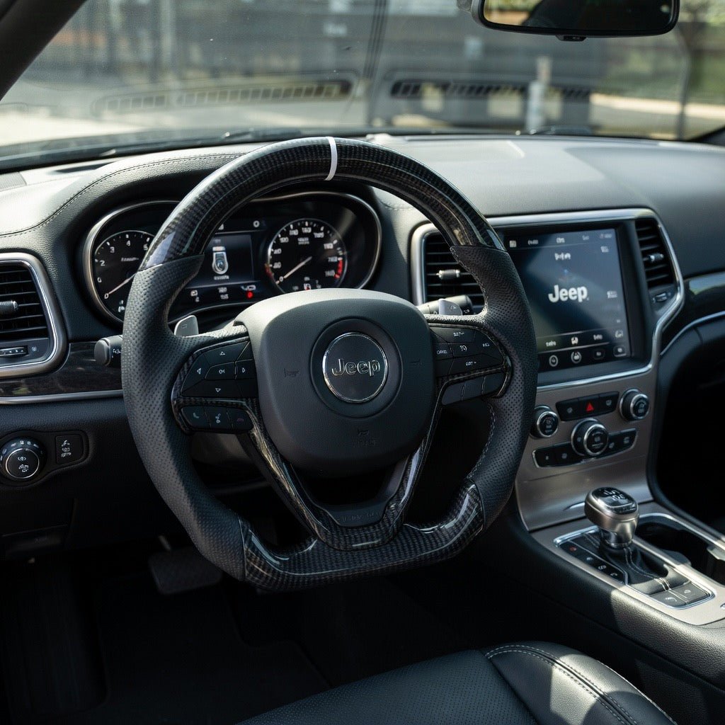 2016-2021 Jeep Grand Cherokee - Carbon Fiber Steering Wheel With Leather