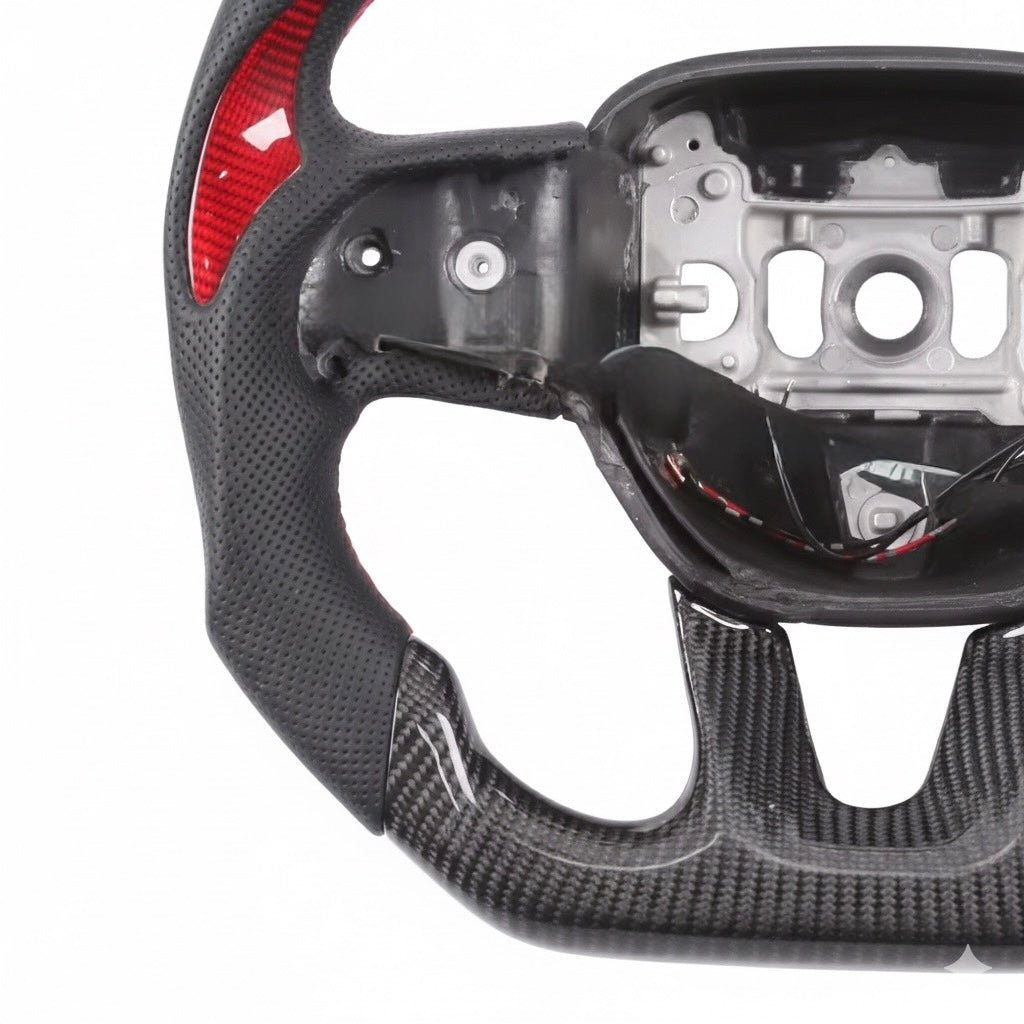 2015-2023 Dodge Durango/Charger/Challenger - Forged Carbon Fiber Steering Wheel With Leather & Led Display - American Steering