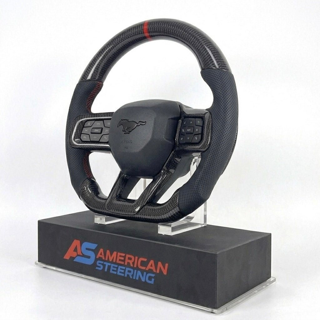 Ford Mustang 2024+ Carbon Fiber With Leather Steering Wheel