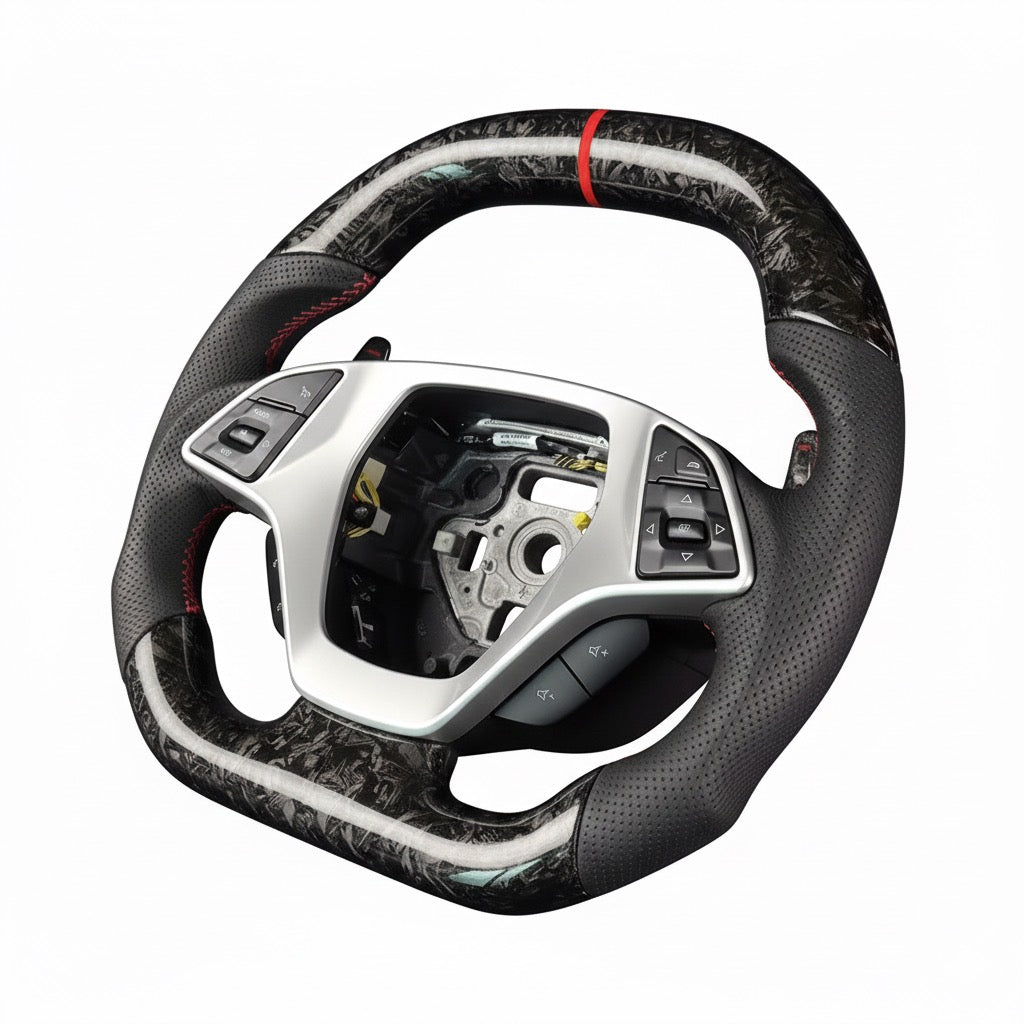 (2017-2023) Chevrolet Camaro - Forged Carbon Fiber With Leather Steering Wheel - American Steering
