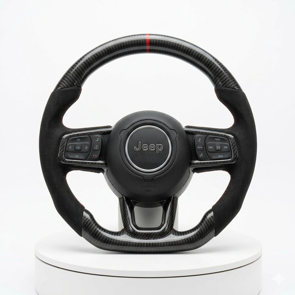 2018+ Jeep - Carbon Fiber Steering Wheel With Alcantara