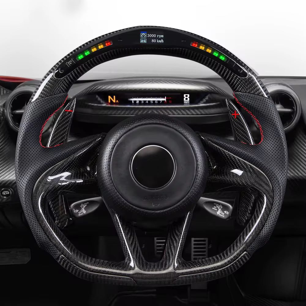 McLaren 720S/570LT/600LT - Carbon Fiber With Led Display Steering Wheel - American Steering