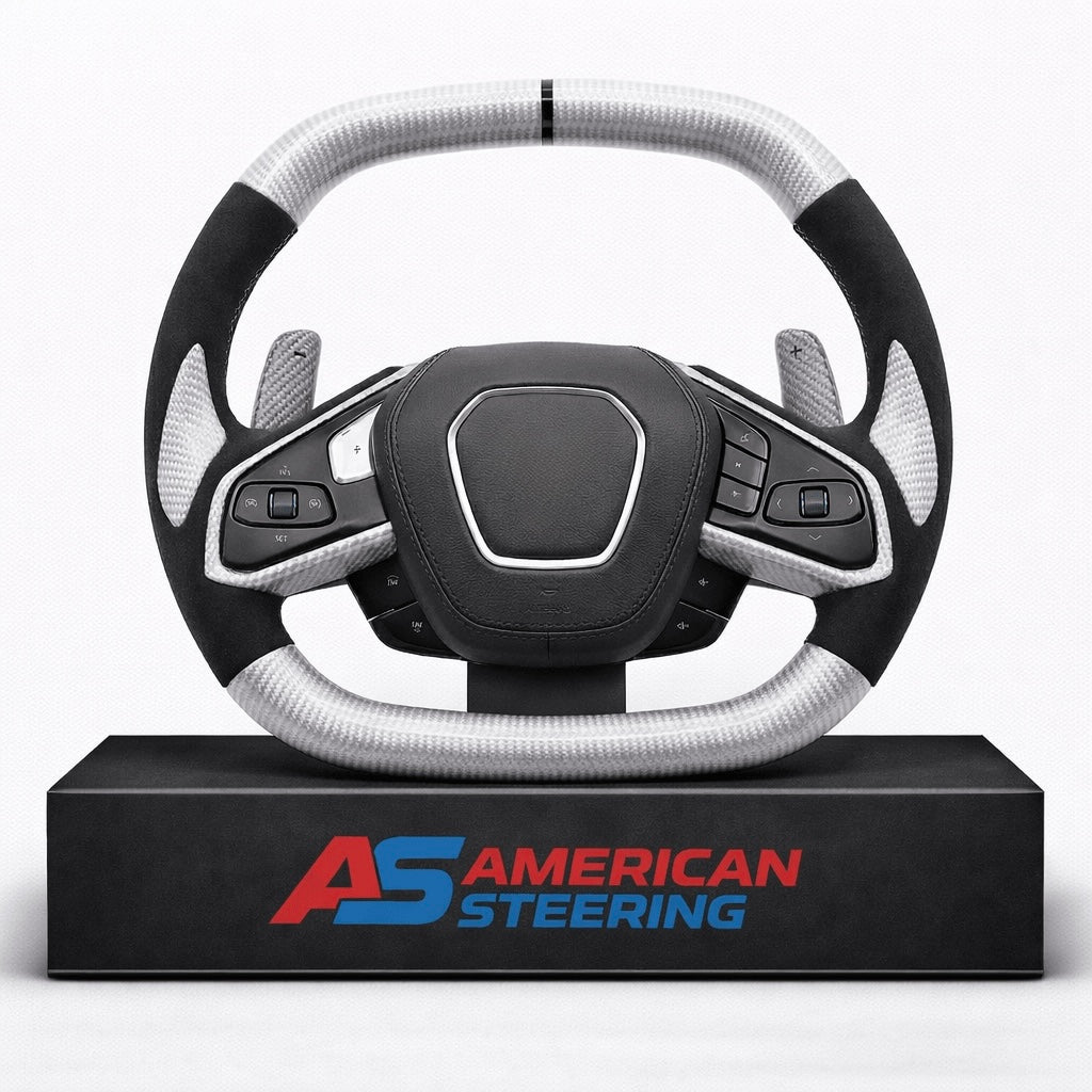 Chevrolet Corvette C8 - Silver Carbon Fiber Steering Wheel