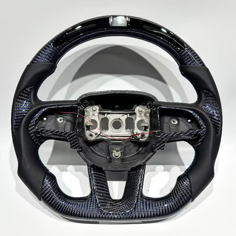 2015-2023 Dodge - Carbon Fiber Steering Wheel With Leather and Led Display