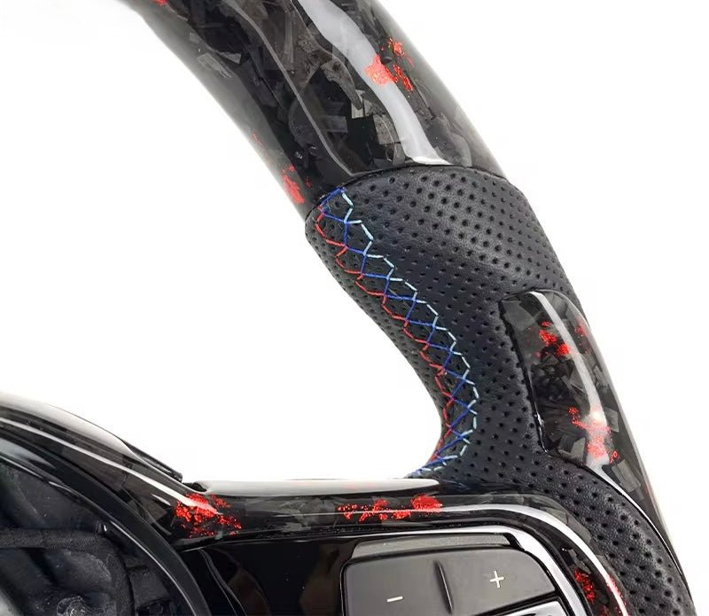2020+ BMW - Forged Carbon Fiber With Leather Steering Wheel