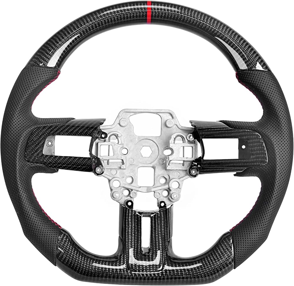 Ford Mustang (2018–2023) Carbon Fiber Steering Wheel with Leather