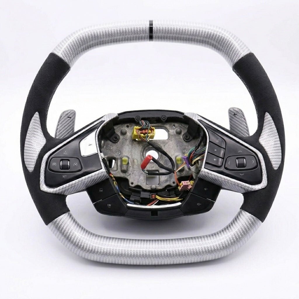 Chevrolet Corvette C8 - Silver Carbon Fiber Steering Wheel
