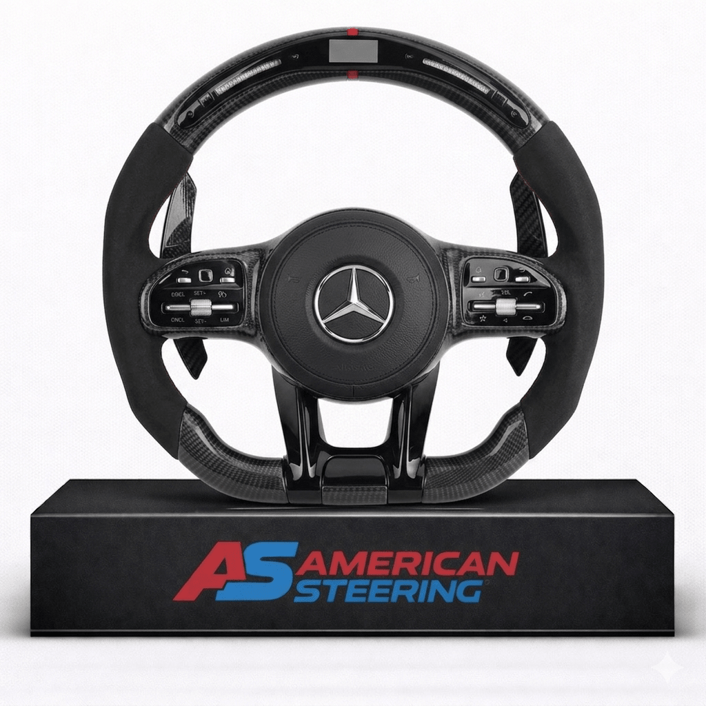 2019+ Mercedes-Benz Performance Steering Wheel Carbon Fiber with Alcantara & Paddle Shifters