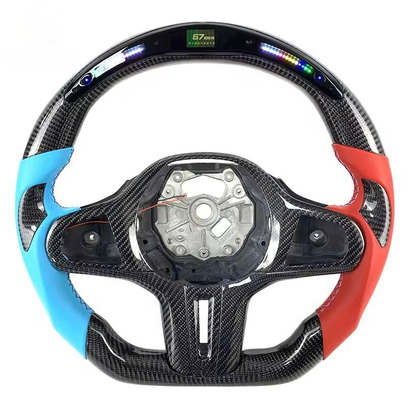 (2020+) BMW - M Performance Style Carbon Fiber With Led Steering Wheel - American Steering