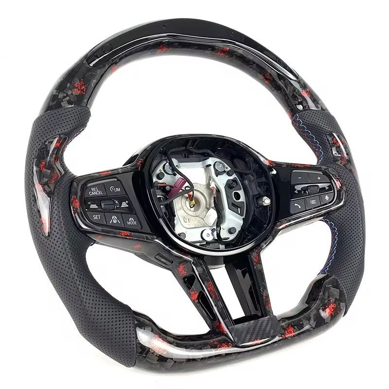 2020+ BMW G8X - Forged Carbon Fiber With Leather Steering Wheel