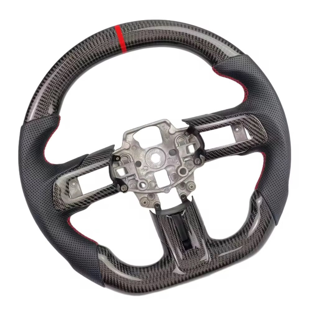 Ford Mustang (2018–2023) Carbon Fiber Steering Wheel with Leather