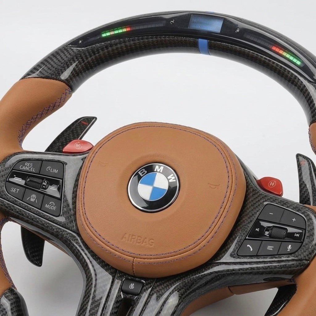 2020+ BMW Carbon Fiber Steering Wheel with LED Display for G Series – G20 M340i / G80 M3 / G82 G83 M4 / G87 M2