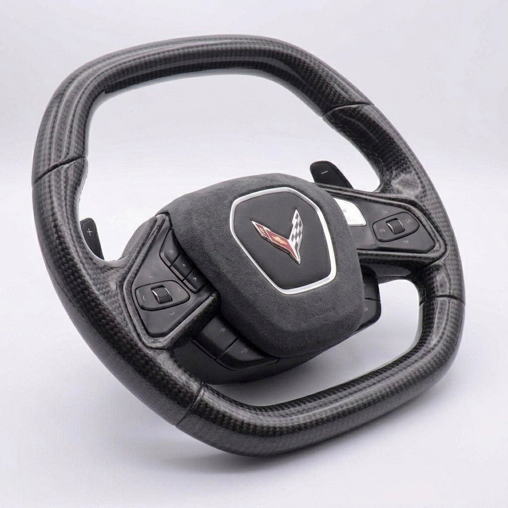 Chevrolet Corvette C8 - Full Carbon Fiber Steering Wheel With Alcantara