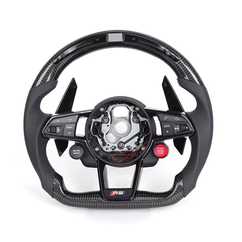 2017+ Audi S3/S4/S5/S7/RS3/RS4/RS5/RS6/RS7/R8 - Carbon Fiber With Alcantara Steering Wheel - American Steering