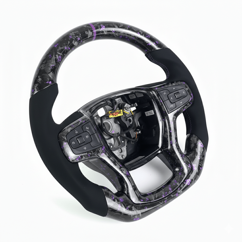 2019+ Chevrolet Silverado/Tahoe - Forged Carbon Fiber Steering Wheel With Alcantara