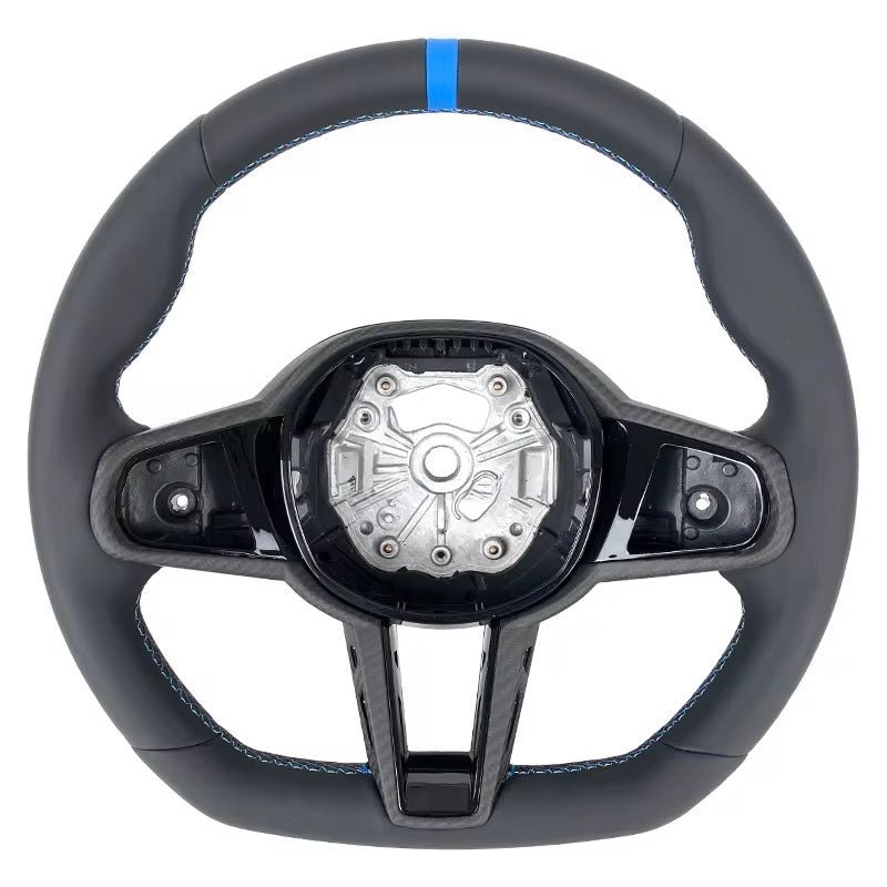 (2020+) BMW M2/M3/M4/M5/M8 - Leather With Matte Carbon Fiber Steering Wheel - American Steering