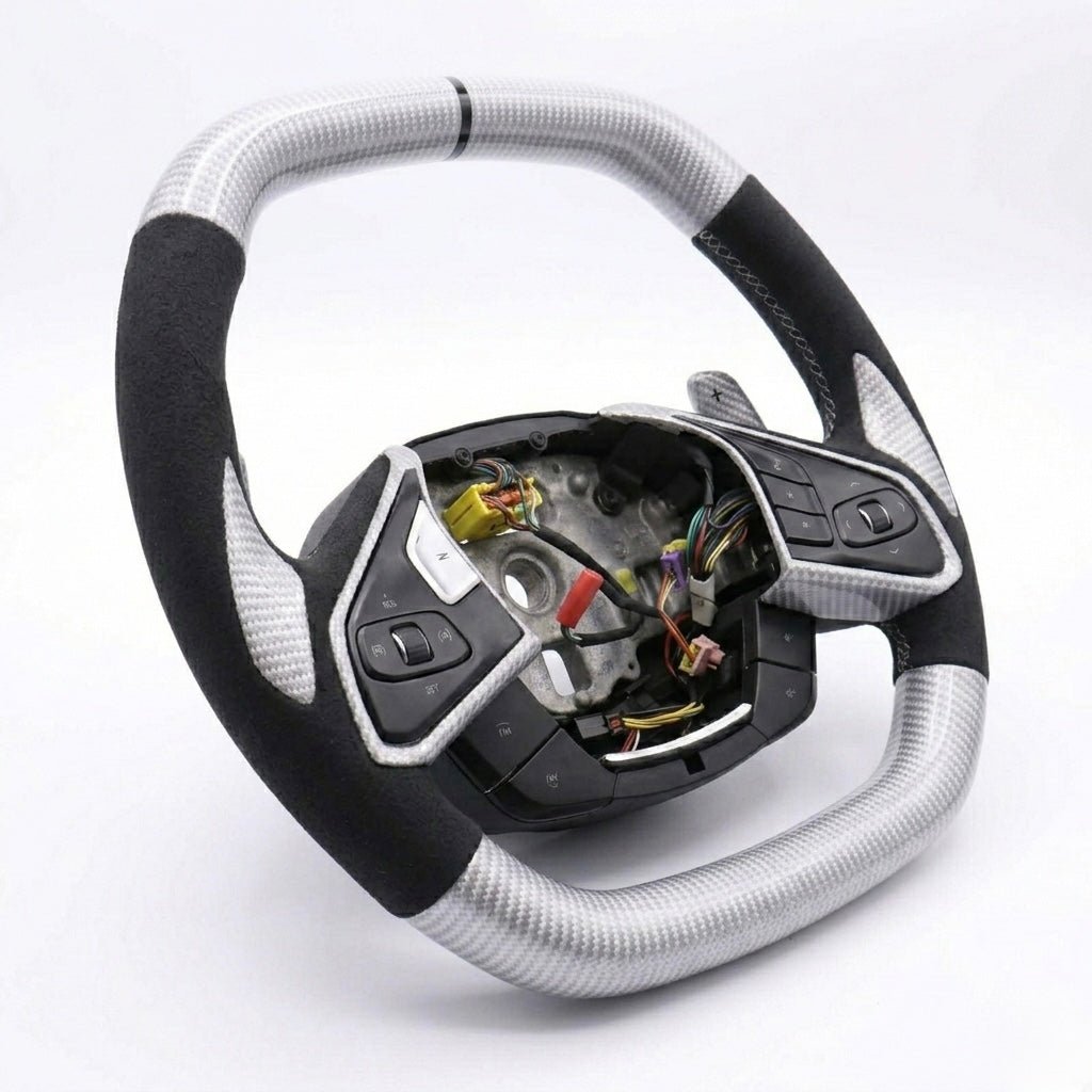 Chevrolet Corvette C8 - Silver Carbon Fiber Steering Wheel