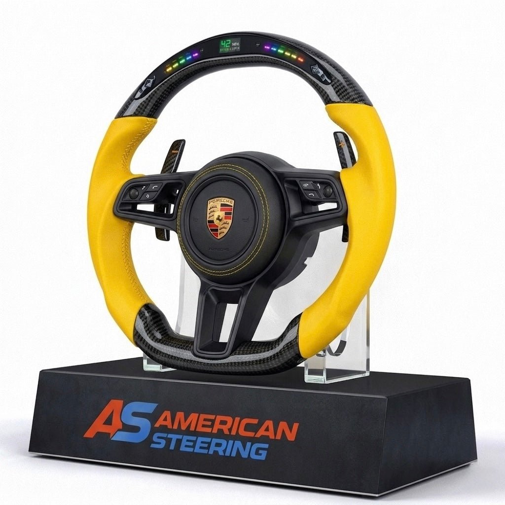 2018+ Porsche - Custom Carbon Fiber Steering Wheel With Led Display