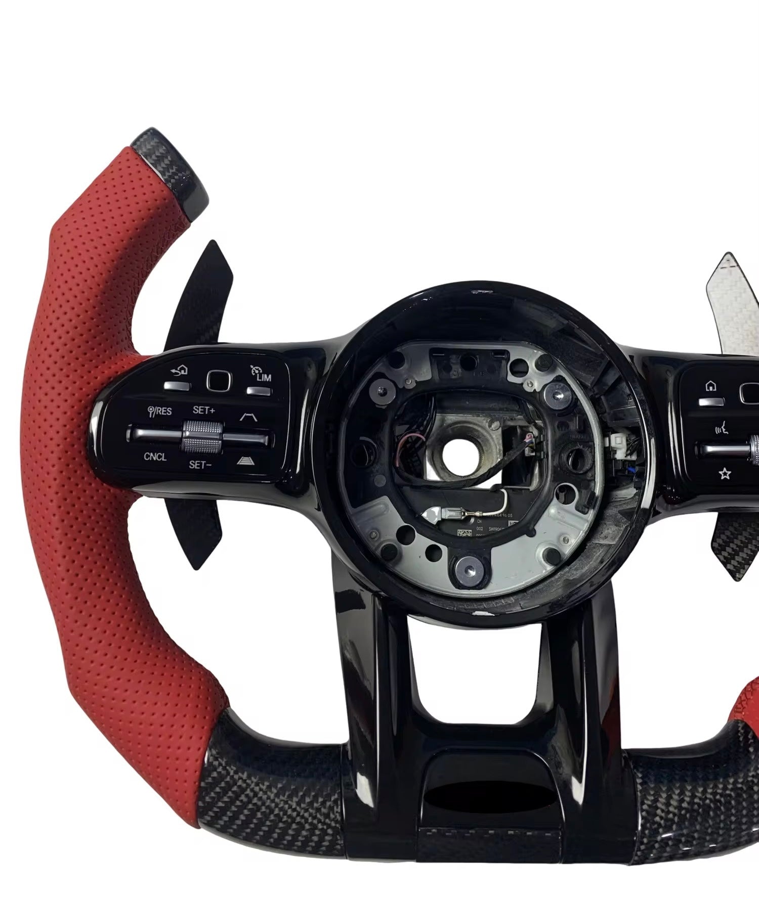 Carbon fiber steering wheel with leather grips for 2017-2021 Mercedes-Benz by American Steering.