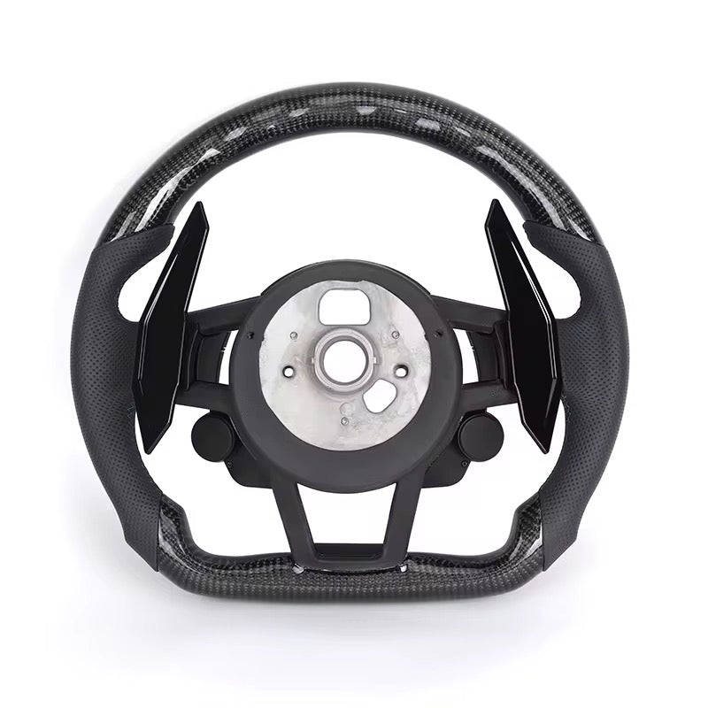 2017+ Audi S3/S4/S5/S7/RS3/RS4/RS5/RS6/RS7/R8 - Carbon Fiber With Alcantara Steering Wheel - American Steering