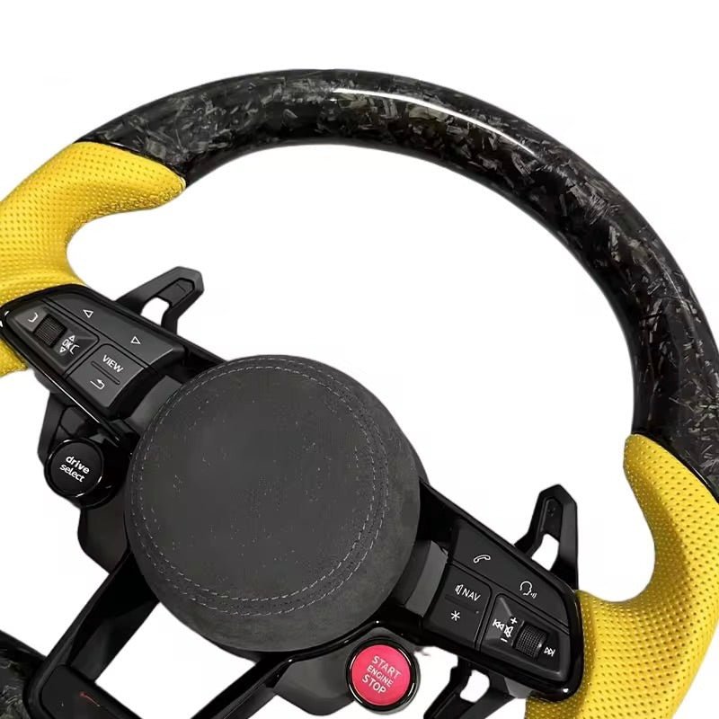 2017+ Audi S3/S4/S5/S7/RS3/RS4/RS5/RS6/RS7 - Forged Carbon Fiber With Leather Steering Wheel - American Steering