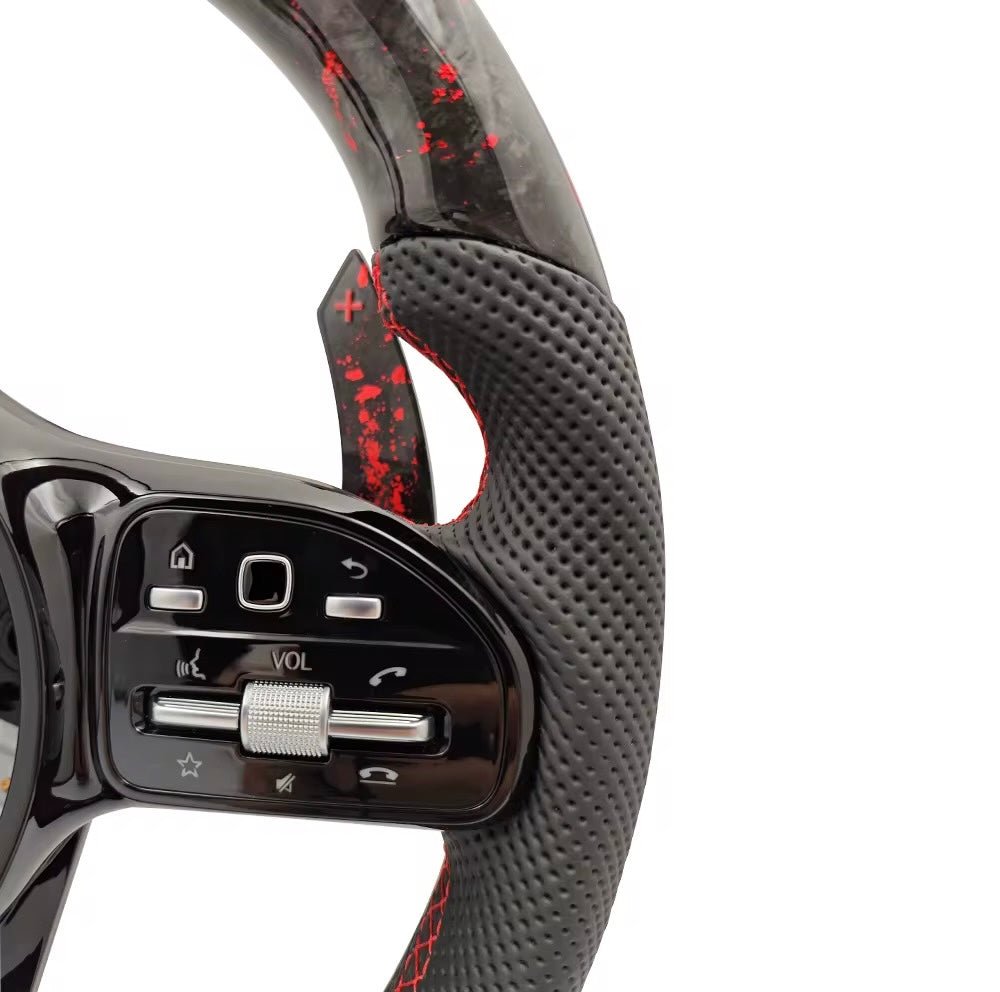 (2017-2021) Mercedes-Benz - Forged Carbon Fiber With Leather & Led Display Steering Wheel - American Steering