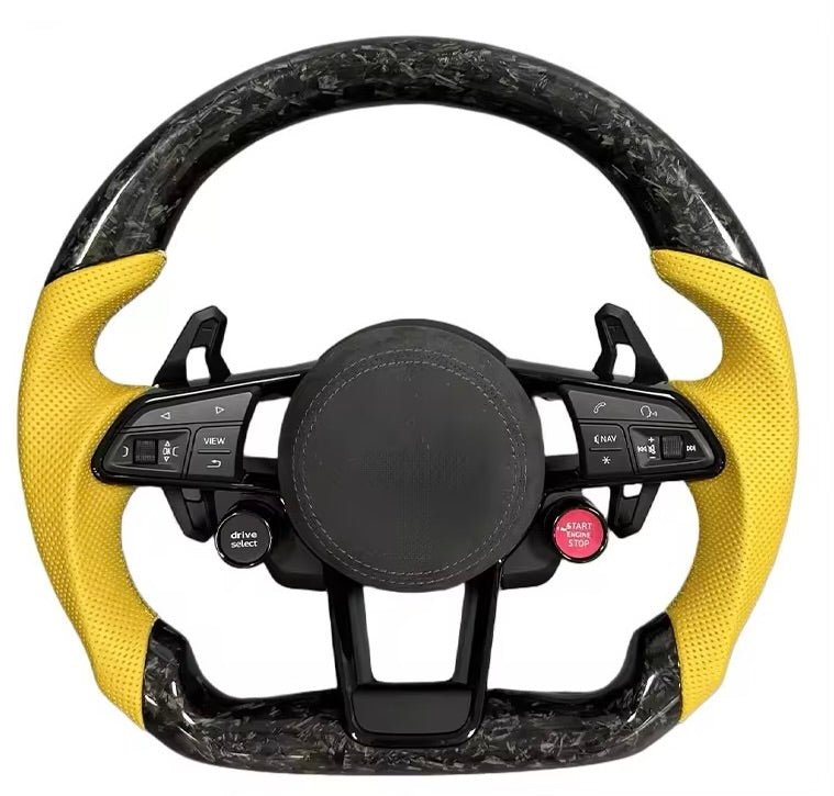 2017+ Audi S3/S4/S5/S7/RS3/RS4/RS5/RS6/RS7 - Forged Carbon Fiber With Leather Steering Wheel - American Steering