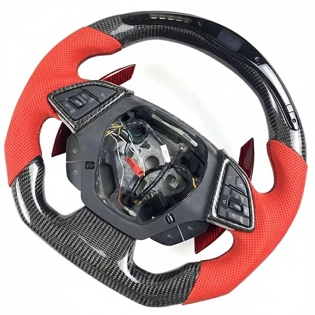 Carbon Fiber With LED Steering Wheel for Chevrolet Camaro & Corvette C7 (2016–2019)