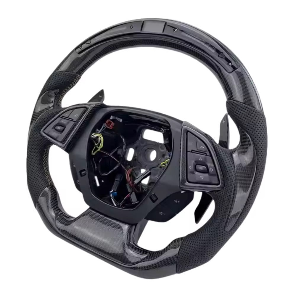 Carbon Fiber With LED Steering Wheel for Chevrolet Camaro & Corvette C7 (2016–2019)