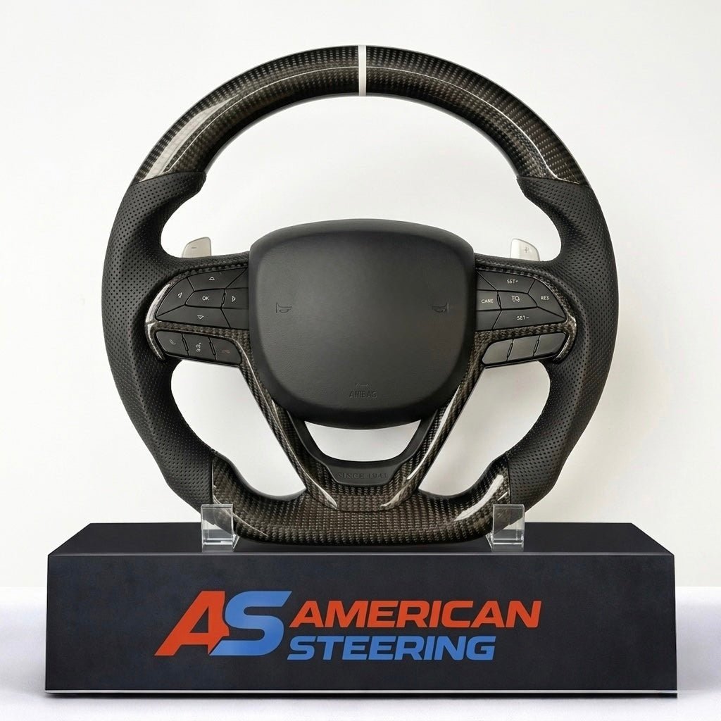 2016-2021 Jeep Grand Cherokee - Carbon Fiber Steering Wheel With Leather