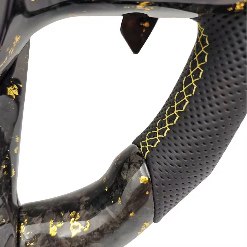 Gold forged carbon fiber steering wheel with leather for 2017-2021 Mercedes-Benz by American Steering.