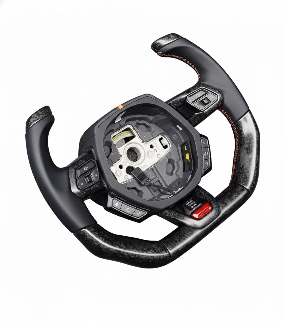 Lamborghini Huracán - F1 Style Forged Carbon Fiber Steering Wheel With Leather - American Steering