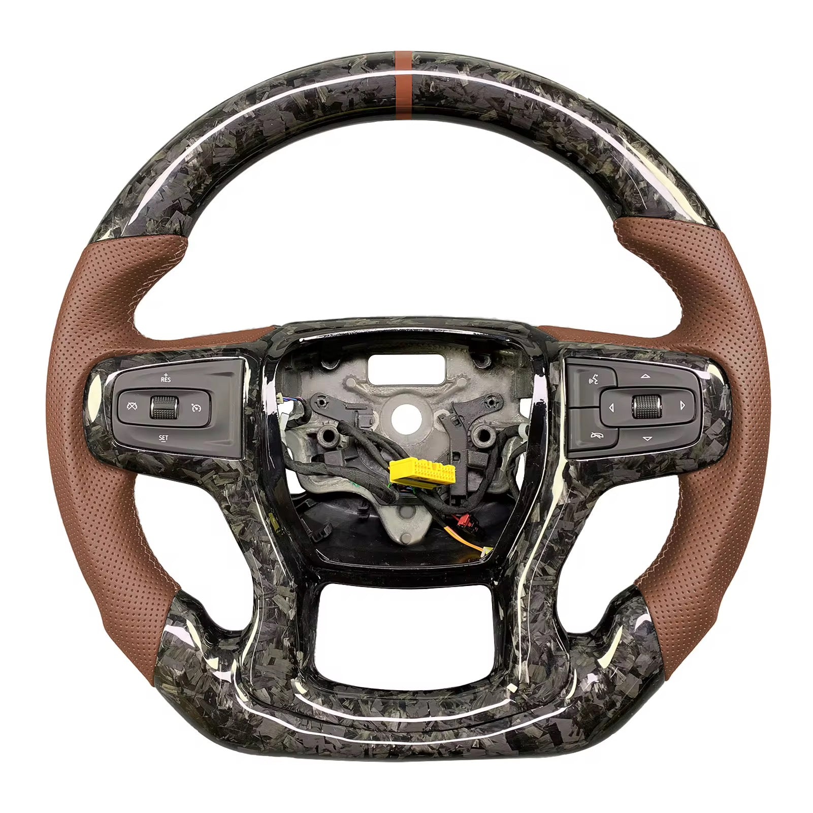 2019+ Chevrolet Silverado/Tahoe - Forged Carbon Fiber Steering Wheel With Leather