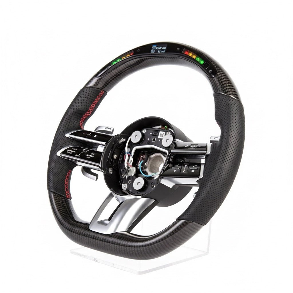(2021-2025) Mercedes-Benz - Carbon Fiber Steering Wheel With Leather & Led Display - American Steering