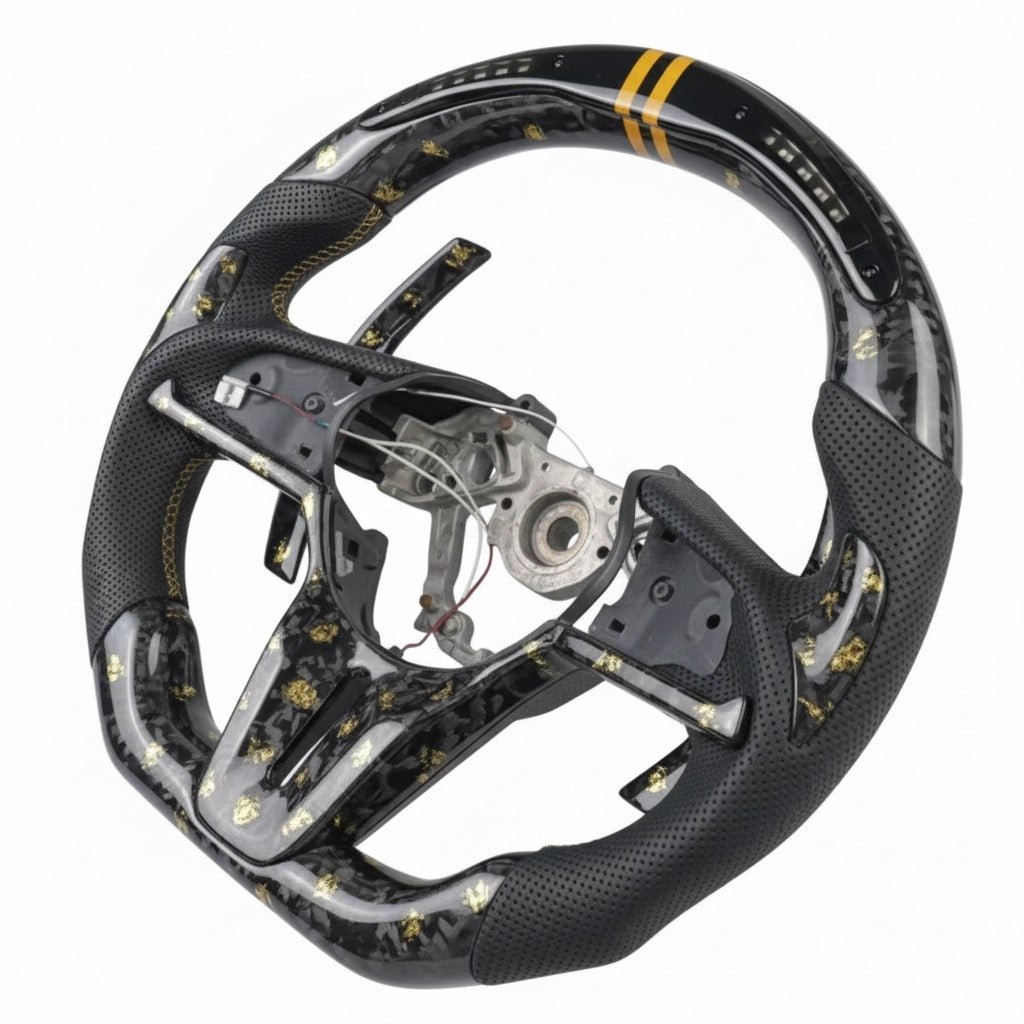 (2017-2021) Nissan GTR - Carbon Fiber Steering Wheel With Leather & Led Display - American Steering