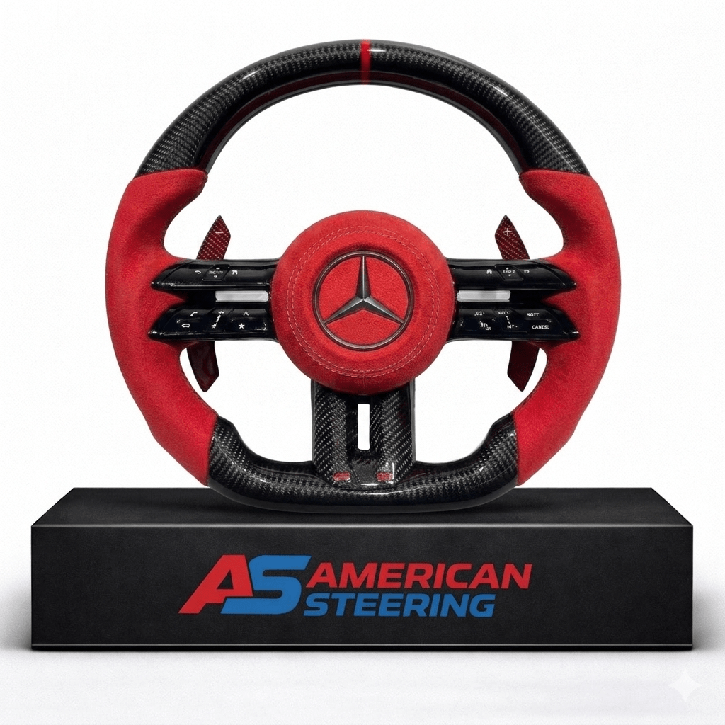2024+ Mercedes Benz - Carbon Fiber Steering Wheel With Paddle Shifters